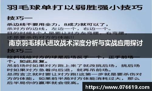 南京羽毛球队进攻战术深度分析与实战应用探讨